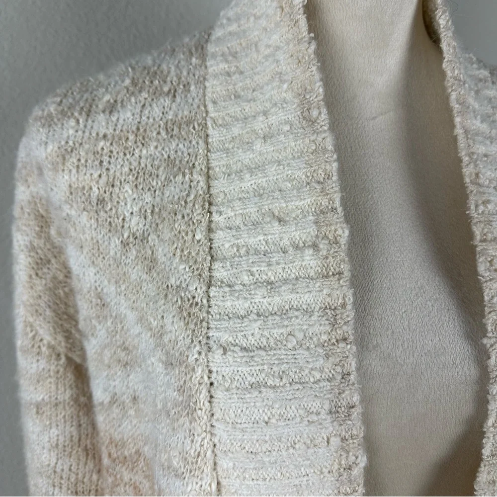 JOIE Longline Nordic Duster Cardigan in Cream/Tan Bouclé Knit Size X-Small (NWT) - Picture 9 of 14